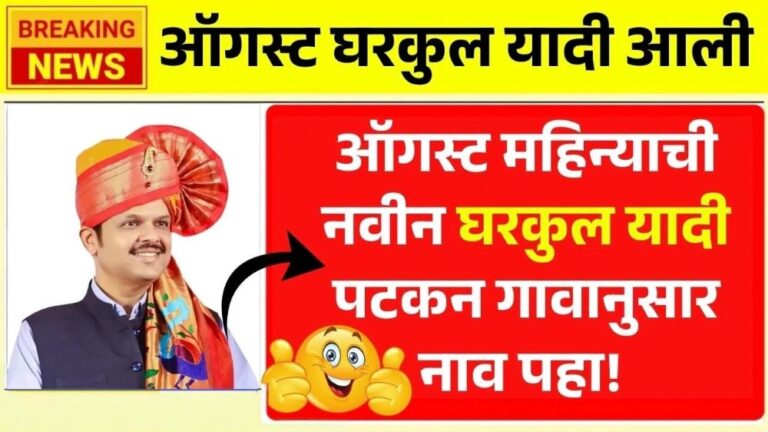 ऑगस्ट 2025 ची नवीन घरकुल यादी जाहीर – गावनिहाय ऑनलाइन तपासा | Gharkul Navin Yadi